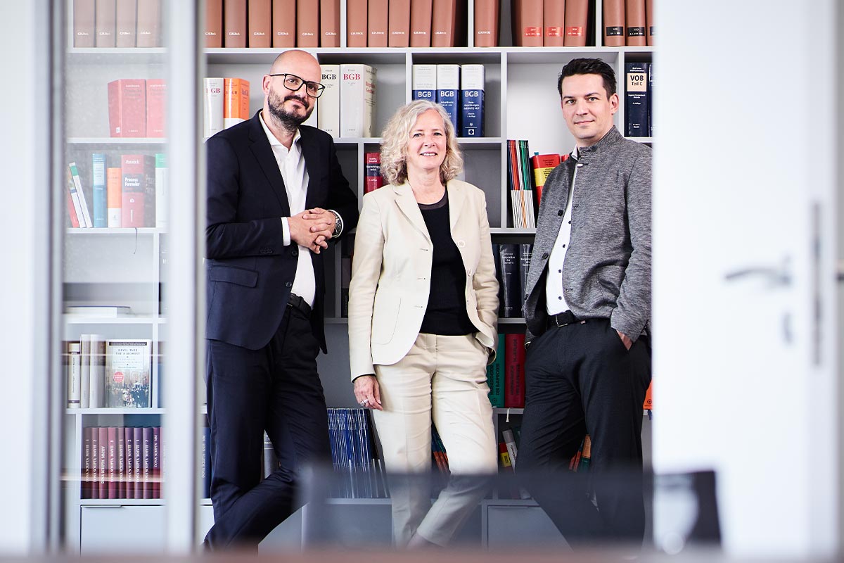Die Partner der Kanzlei für Bau-, Architekten- und Vergaberecht, franz + partner, in ihrer Kölner Kanzlei
